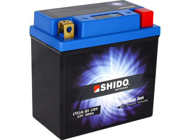 Shido LTX14L-BS Lithium - 12V ATV/MC/Snøscooter Batteri
